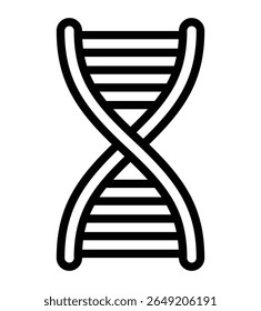 ícone do DNA, em plano de fundo transparente, design de linha plana, ilustração vetorial