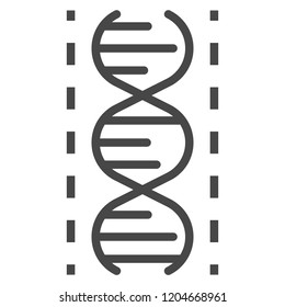 Dna icon. Outline dna vector icon for web design isolated on white background