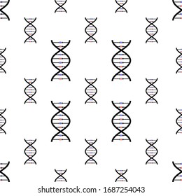 Dna Icon Seamless Pattern, Deoxyribonucleic Acid, Icn Vector Art Illustration