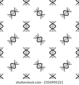 Dna Icon Seamless Pattern, Deoxyribonucleic Acid, Icn Vector Art Illustration