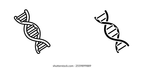 DNA Icon set in black color for ui designs