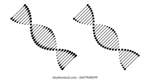 DNA icon set. Genetic helix and molecule symbols collection
