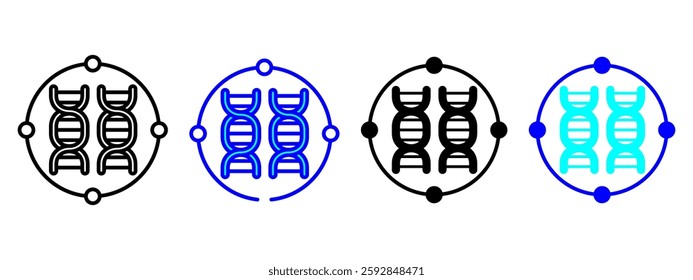 Dna Icon Set Multiple Style Collection