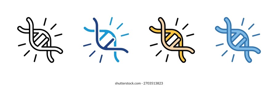 Dna icon set multiple style collection