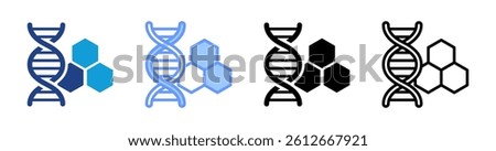 Dna icon set multiple style collection