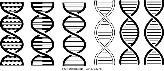 DNA icon set. Polygonal wireframe DNA molecule. Medical science, genetic biotechnology, chemistry biology, gene cell concept vector illustration isolated background. Innovation technology concept