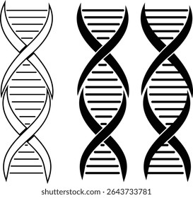 DNA icon set. Polygonal wireframe DNA molecule. Medical science, genetic biotechnology, chemistry biology, gene cell concept vector illustration isolated background. Innovation technology concept