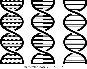 DNA icon set. Polygonal wireframe DNA molecule. Medical science, genetic biotechnology, chemistry biology, gene cell concept vector illustration isolated background. Innovation technology concept