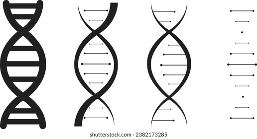 DNA icon set. DNA Structure molecule icon