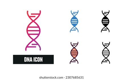 Dna Icon Set Vector Illustration
