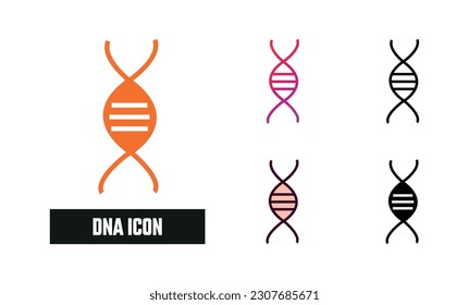 Dna Icon Set Vector Illustration