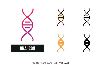Dna Icon Set Vector Illustration