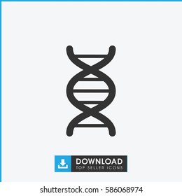 dna icon. Simple filled dna icon. On white background.