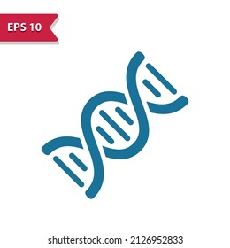 DNA Icon. DNA Strand, Double Helix. Professional Pixel-aligned Icon In Glyph Style.