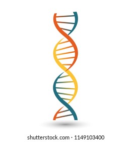 DNA Icon Structure Molecular Science and Biology Concept on White Background - Vector Illustration