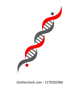 DNA Icon Structure Molecule Science and Biology Concept on White Background - Vector Illustration