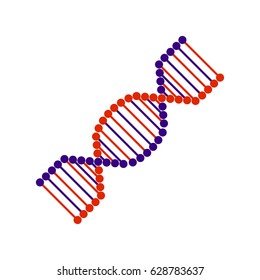 DNA Icon Symbol Design. Flat Vector illustration isolated on white background. DNA helix