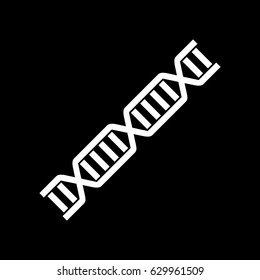 DNA Icon Symbol Design. Flat Vector illustration isolated on black background. DNA helix