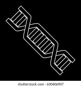 DNA Icon Symbol Design. Flat Vector illustration isolated on black background. DNA helix