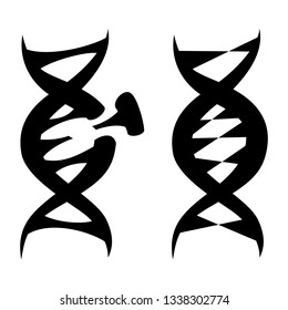 The dna icon. DNA symbol. Flat Vector illustration. Dna icons for your business project. The isolated concept of medical science, genetic biotechnology.