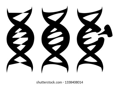 The dna icon. DNA symbol. Flat Vector illustration. Dna icons for your business project. The isolated concept of medical science, genetic biotechnology.