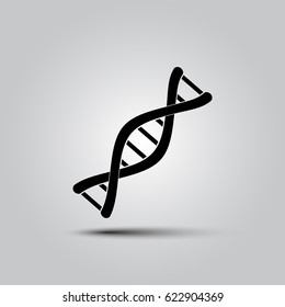 The dna icon. DNA symbol. Flat Vector illustration