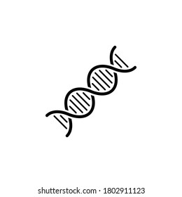DNA icon symbol vector isolated on white background
