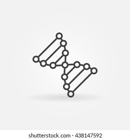 DNA icon or symbol. Vector thin line biochemistry concept sign or logo element
