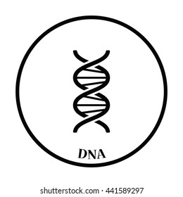 DNA icon. Thin circle design. Vector illustration.