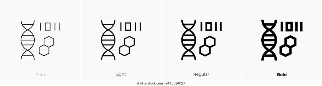 dna icon. Thin, Light Regular And Bold style design isolated on white background