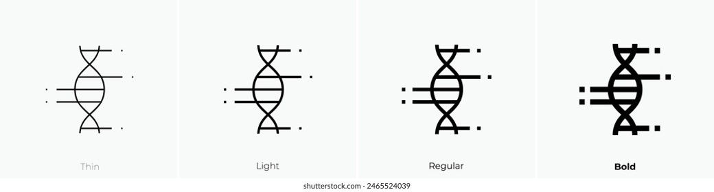 dna icon. Thin, Light Regular And Bold style design isolated on white background