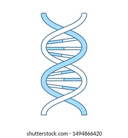 DNA-Symbol. Einfach mit dem Design der blauen Füllung übereinstimmen. Vektorgrafik.