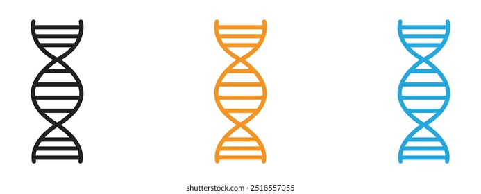 DNA Icon Thin line illustration set