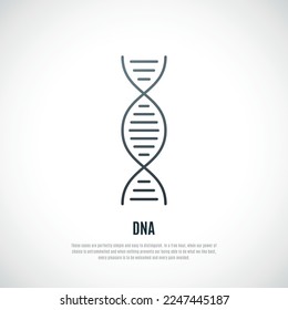 DNA icon in thin line style isolated on white background. DNA sign. Vector illustration.