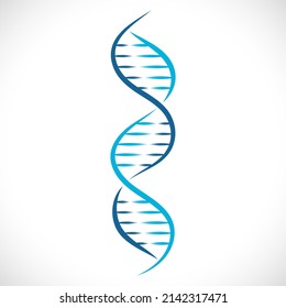 DNA icon in trendy flat design.  Logo design template. Icon for science technology, helix molecule biotechnology symbol. DNA icon vector for web, computer and mobile app. Illustration pictogram of DNA