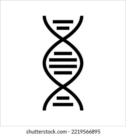 DNA-Symbol in trendigem, flachem Design auf weißem Hintergrund.