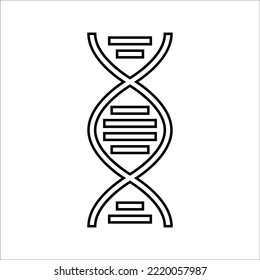 Icono de ADN en diseño plano de moda, sobre fondo blanco.