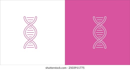 DNA Icon Vector.  DNA or chromosome line icon 