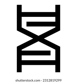 DNA icon vector designed in outline lineal minimalist bold sharp style (32px artboard 2px stroke)