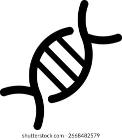 DNA Icon Vector – Double Helix Genetics Symbol for Science, Medicine, and Technology Design