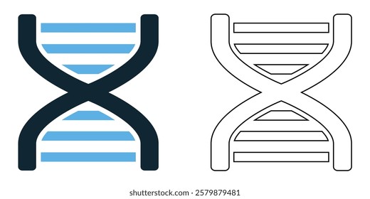 DNA icon vector, genetics, science, and medical research, biology, laboratories, healthcare, and molecular studies pictogram symbol ui and ux design, glyphs and stroke line