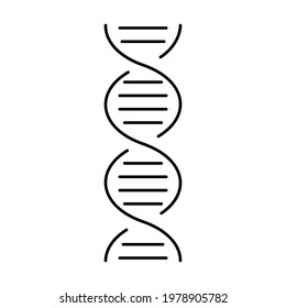 DNA icon, vector illustration in black isolated on white background.