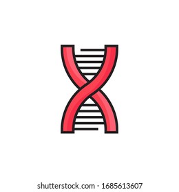 dna icon vector illustration. cell icon with primary color