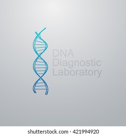 DNA icon. Vector illustration of DNA chain logo for diagnostic laboratory