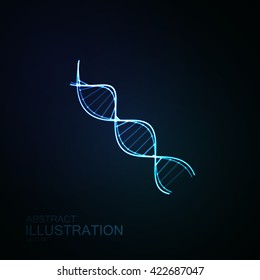 DNA icon. Vector illustration of DNA illuminated strand 