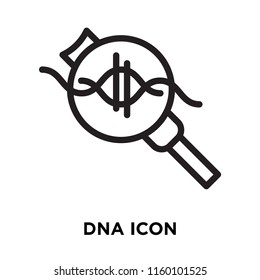 Dna icon vector isolated on white background, Dna transparent sign , line symbol or linear element design in outline style