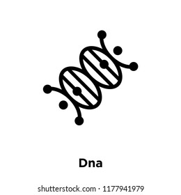 Dna icon vector isolated on white background, logo concept of Dna sign on transparent background, filled black symbol