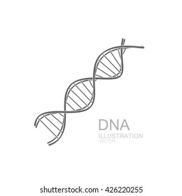 DNA icon. Vector medical illustration of DNA strand logo for diagnostic laboratory. Science genetic concept