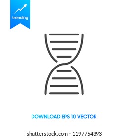 DNA icon vector. Modern simple flat life evolution sign isolated. Business, internet concept. Trendy vector biology gene symbol for website design, web. Logo chromosome illustration.