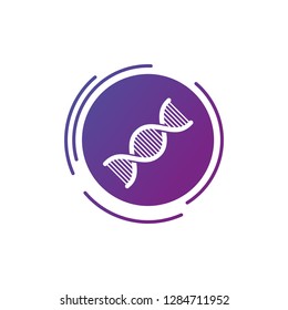 DNA icon vector. Modern simple flat dna sign in futuristic circle. Business, internet concept. Trendy vector biology gene symbol for website design, web. Logo chromosome illustration.